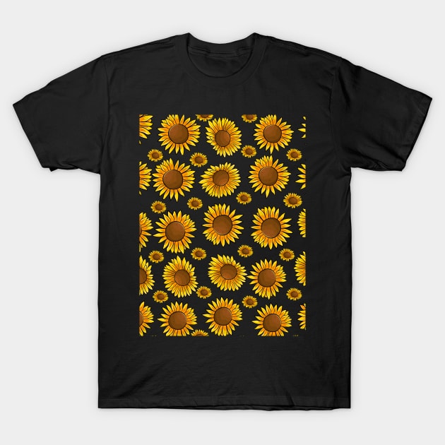 Simply Sunflowers All Over Floral T-Shirt by tnts